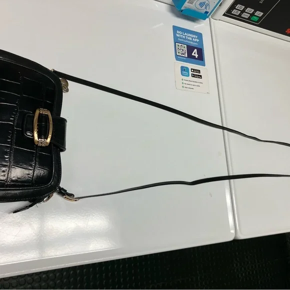 Brighton Crossbody Black Leather Bag Purse Croc Embossed Western Cowgirl Cottage - Picture 14 of 17